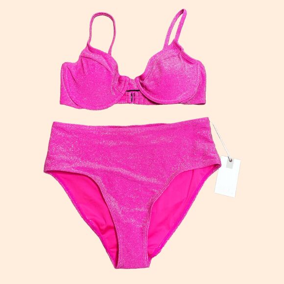 Good American Other - Good American Sparkle Pink Bikini